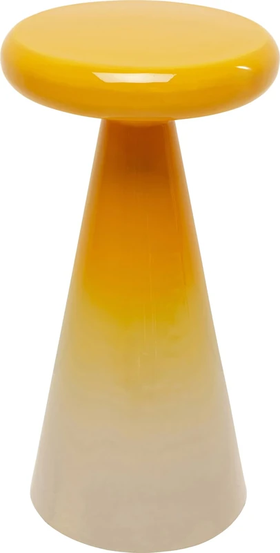 Kare RICI Colore Design Side Table, Yellow, 30 cm Diameter, Coffee Table, Shelf, Living Room Table, Steel Frame, Round