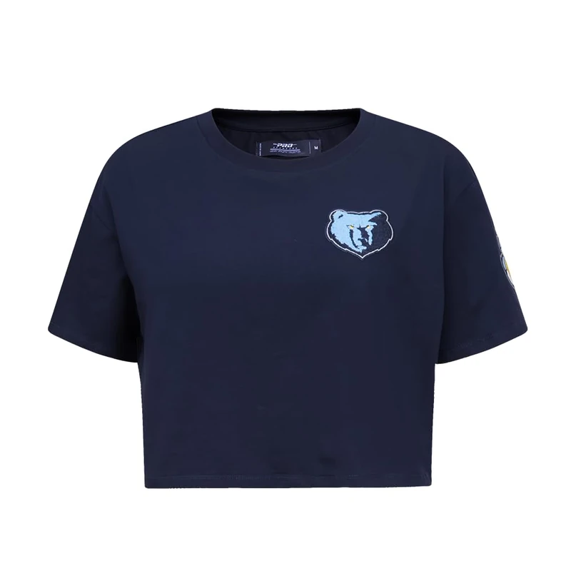 Pro Standard Womens NBA Memphis Grizzlies Classic Chenille Short Sleeve Boxy Tee Midnight Navy L