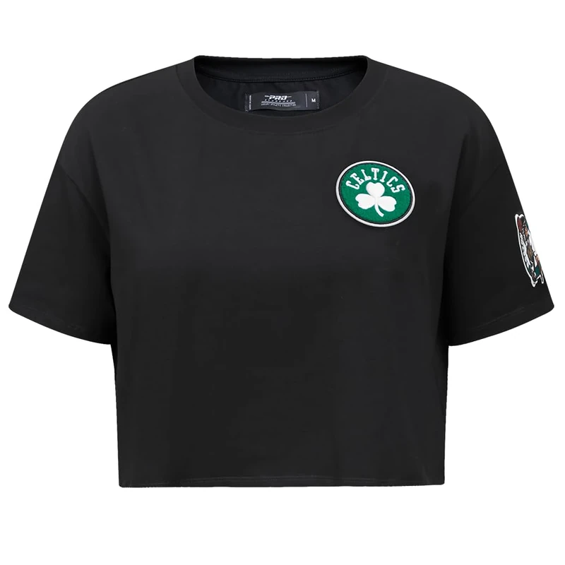 Pro Standard Womens NBA Boston Celtics Classic Chenille Short Sleeve Boxy Tee Black M