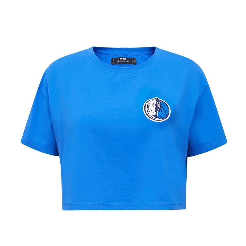 Pro Standard Womens NBA Dallas Mavericks Classic Chenille Short Sleeve Boxy Tee Royal Blue XS - Image 1