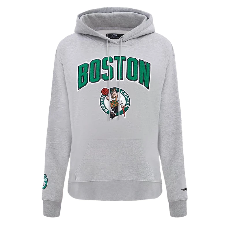 Pro Standard Womens NBA Boston Celtics Classic Chenille Pull Over Hoodie Heather Grey L