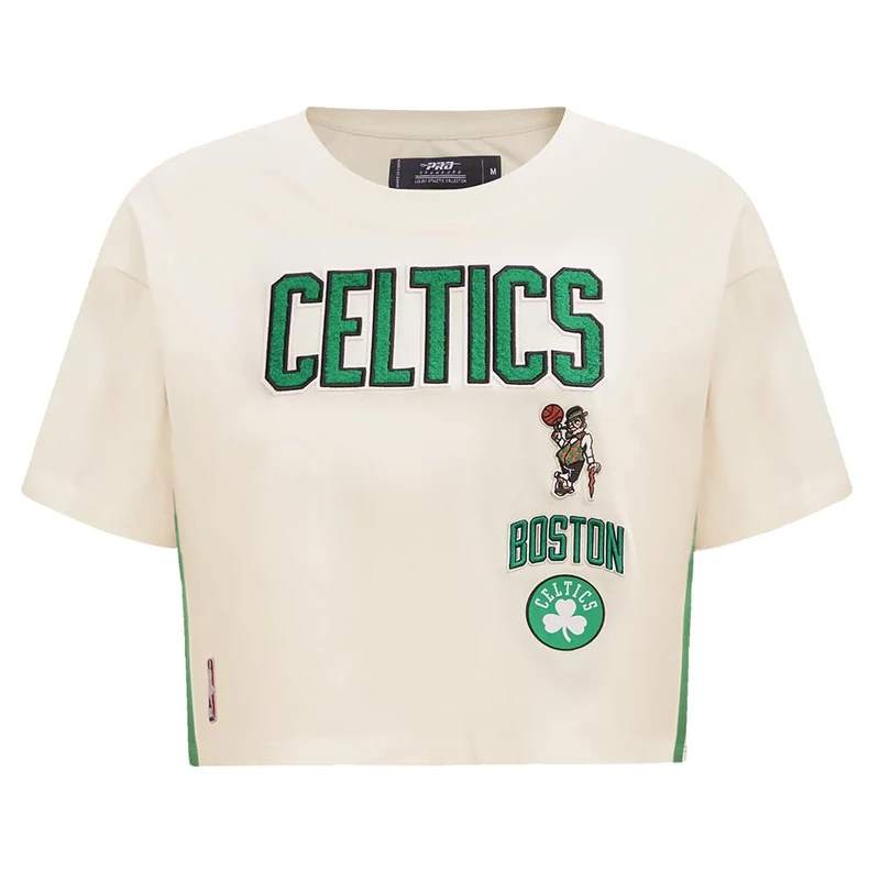 Pro Standard Womens NBA Boston Celtics Retro Classics Short Sleeve Boxy Tee Eggshell M