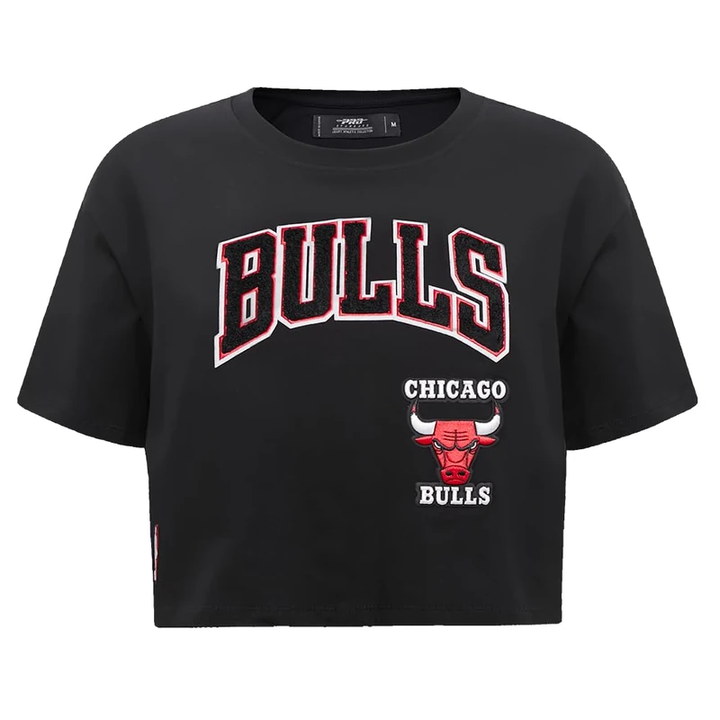 Pro Standard Womens NBA Chicago Bulls Retro Classics Short Sleeve Boxy Tee Black S