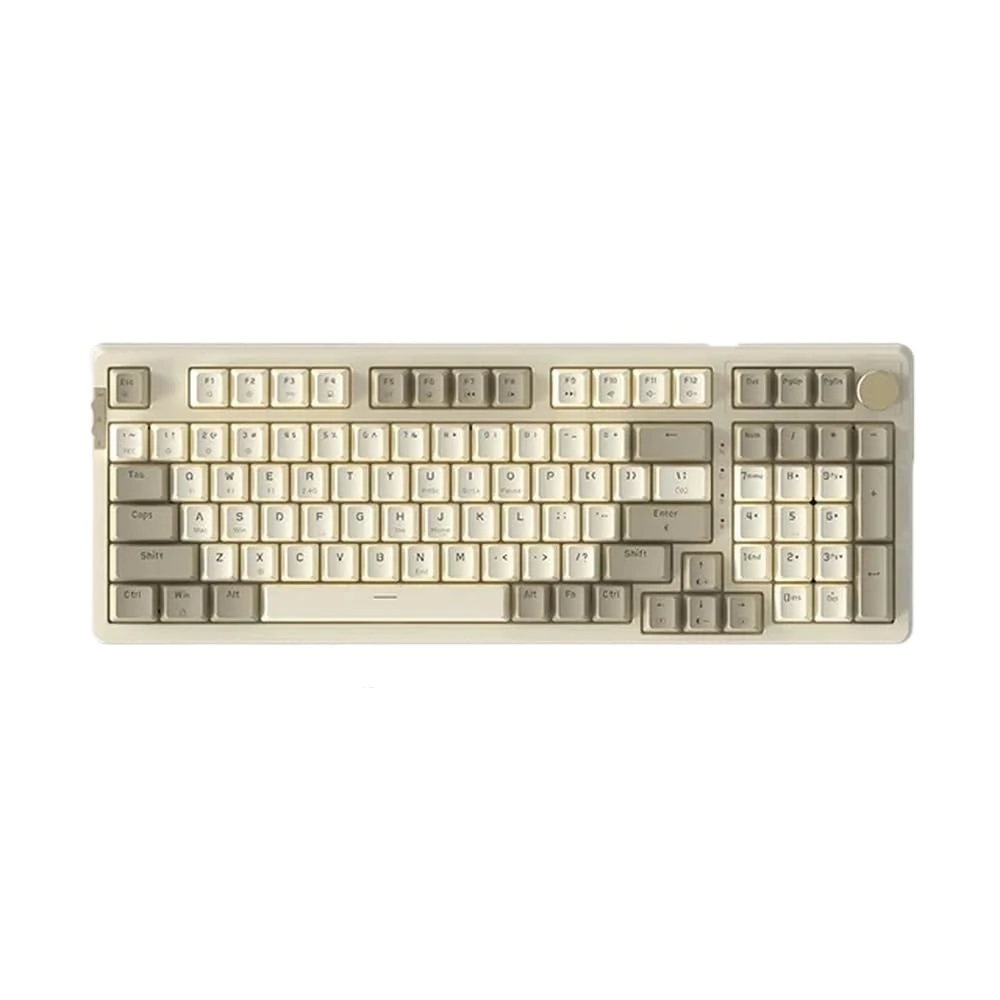 Wireless Mechanical Keyboard 98 Gasket Structure Hot Swappable Bluetooth And Wired Modes Ideal Compatible With Gaming And Office Use Gifts Compatible With Gamers(Tea with milk)