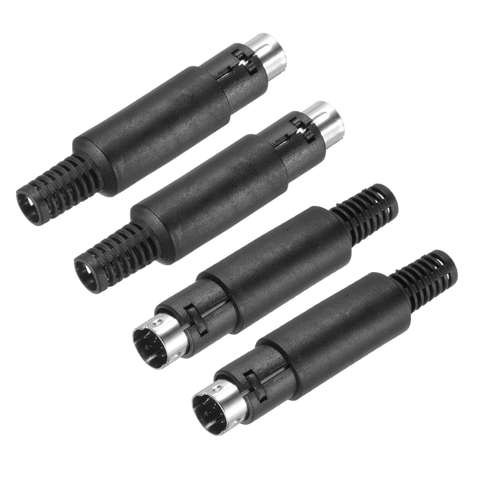 sourcing map 4 Pcs S-Video DIN Mini Male Socket 8 Pin Signal Transmission Mini Plug Mini Din Connector for TV DVD Computer Player(PS/2 Plug)