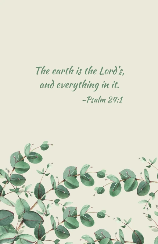 Leaf & Plant Notebook – "The earth is the Lord’s, and everything in it." – Psalm 24:1 | 200 Pages | 5.5 x 8.5 - Image 1