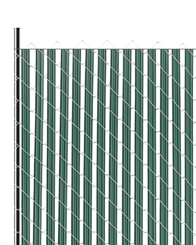 VEVOR Bottom Locking Privacy Slats, Single-Wall Vertical Bottom-Locking Slats for Chain-Link Fence, High-Density HDPE Chain Link Slats Ideally Fit 5' High Fence for Garden, Farm, Sports Field(Green)