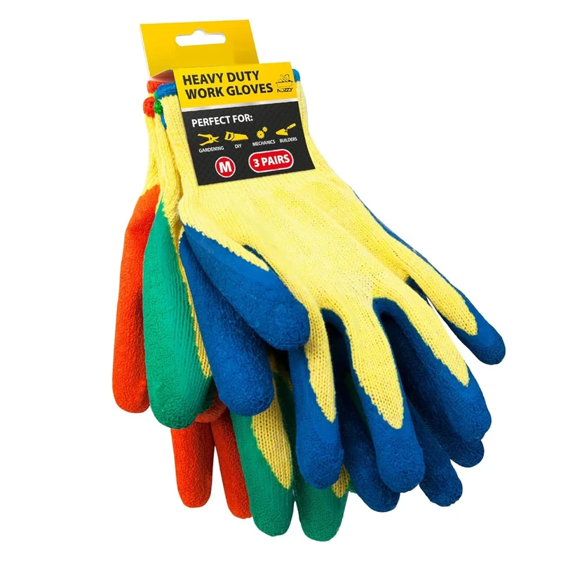 Nozzy Gardening Gloves for Men Women - 3 Pairs of Machine Washable Lightweight Gardening Gloves Thorn Proof with good grip ideal for DIY & construction Multi-Purpose (Small)