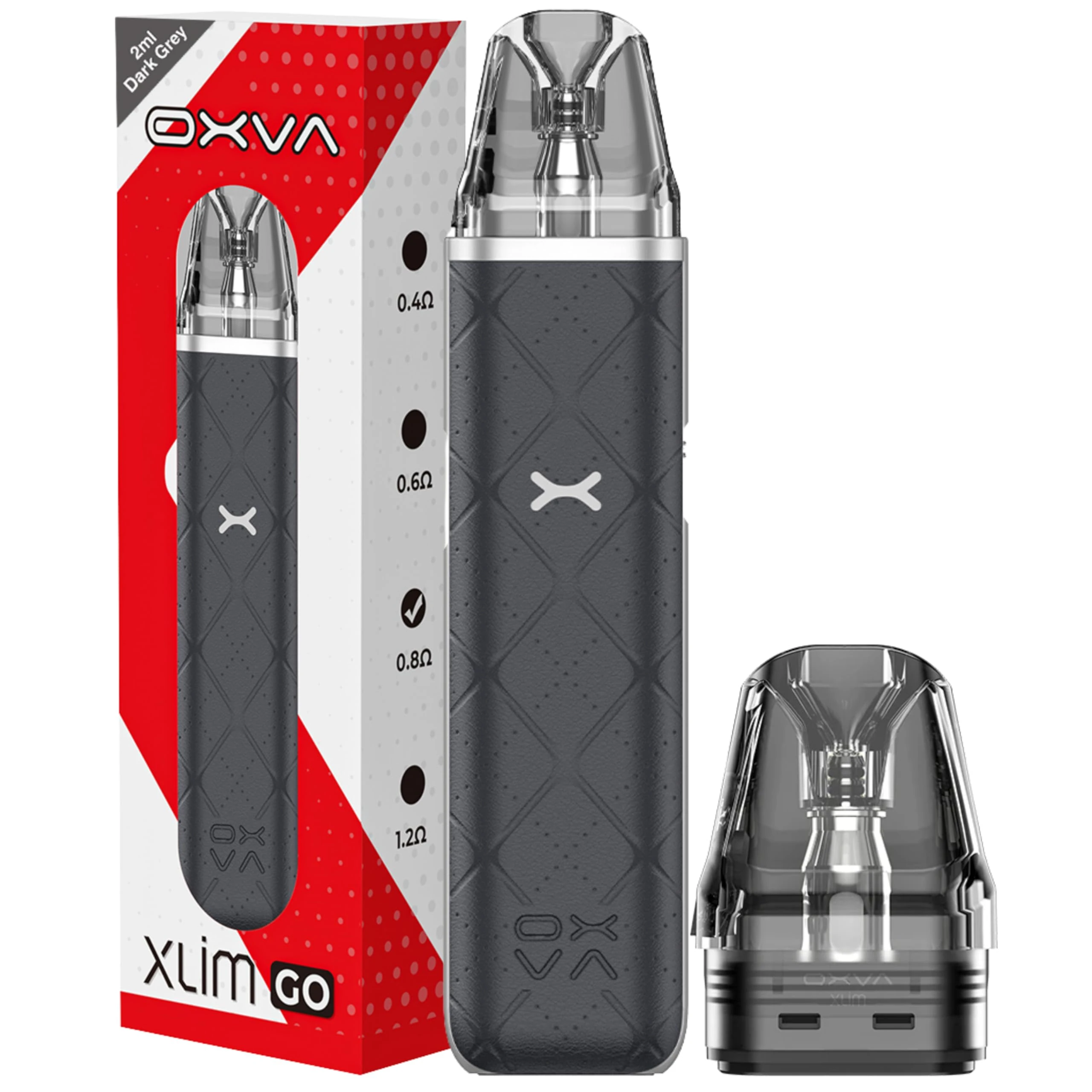 Oxva Xlim Go Pod Kit 1000 Mah Built In Battery Pods, Vape Kit, Xlim Pro, Mod, Refillable, Xlim Vape, No Nicotine (Dark Grey)