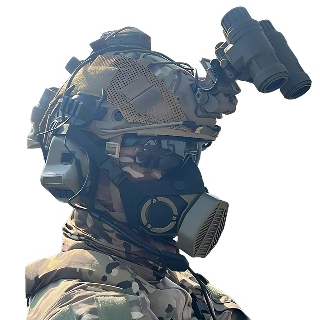 KBFLWBF Airsoft Helmet Set Outdoor Tactical Gear Adjustable FAST Helmet with Noise Cancelling Headset Half Mask Paintball Goggles Flashlight Battery Pouch NVG Model and Metal L4G24 G L