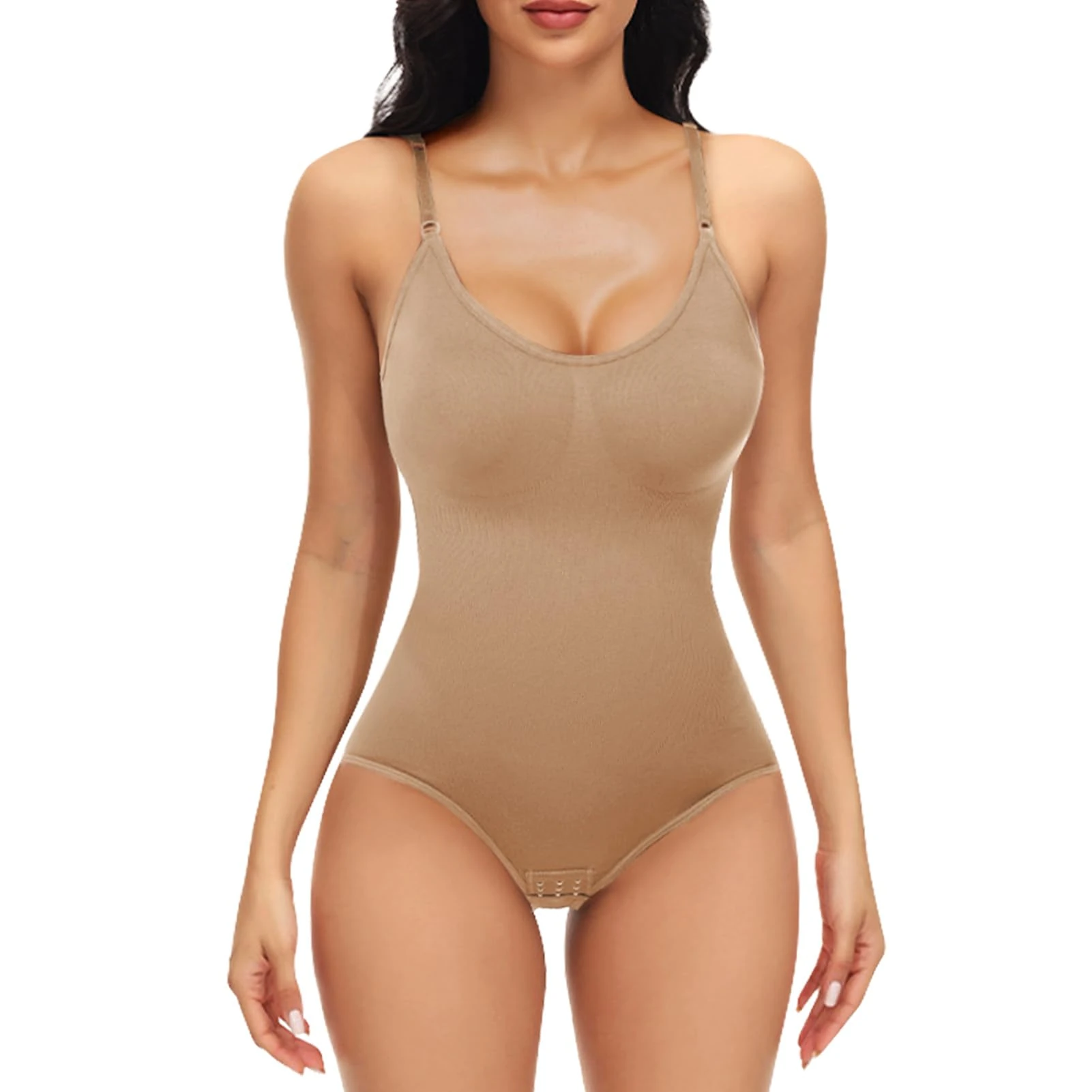 newhsy Women's Shapewear Bodysuit Full Body Shaper Extra Firm Shapewear Seamless Sculpting Corset for Women Tummy Control (Beige, XL)