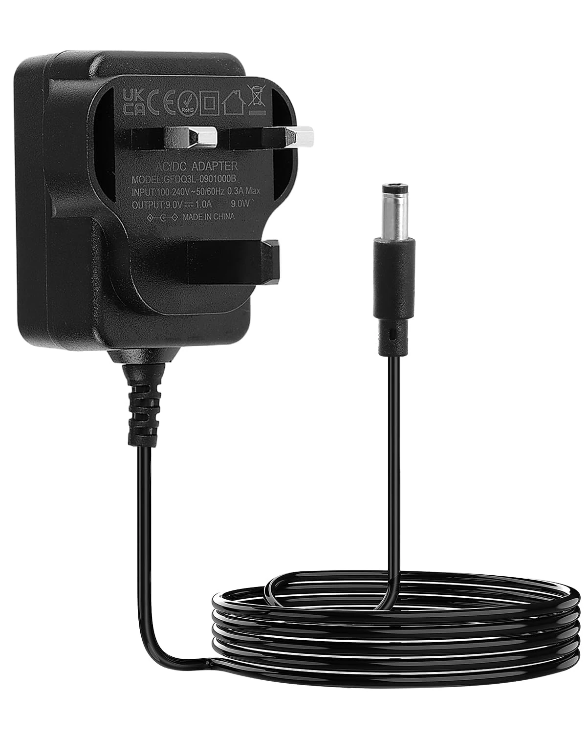 9V 1A Guitar Pedal Power Supply Adapter for BOSS ME-80, PSA-120, PSA-120S, RC-1, DC 9V Charger Adapter for BOSS, Behringer, Donner, JOYO, MXR, Zoom Effects Pedals, 5.5mm x 2.1mm, Center Negative