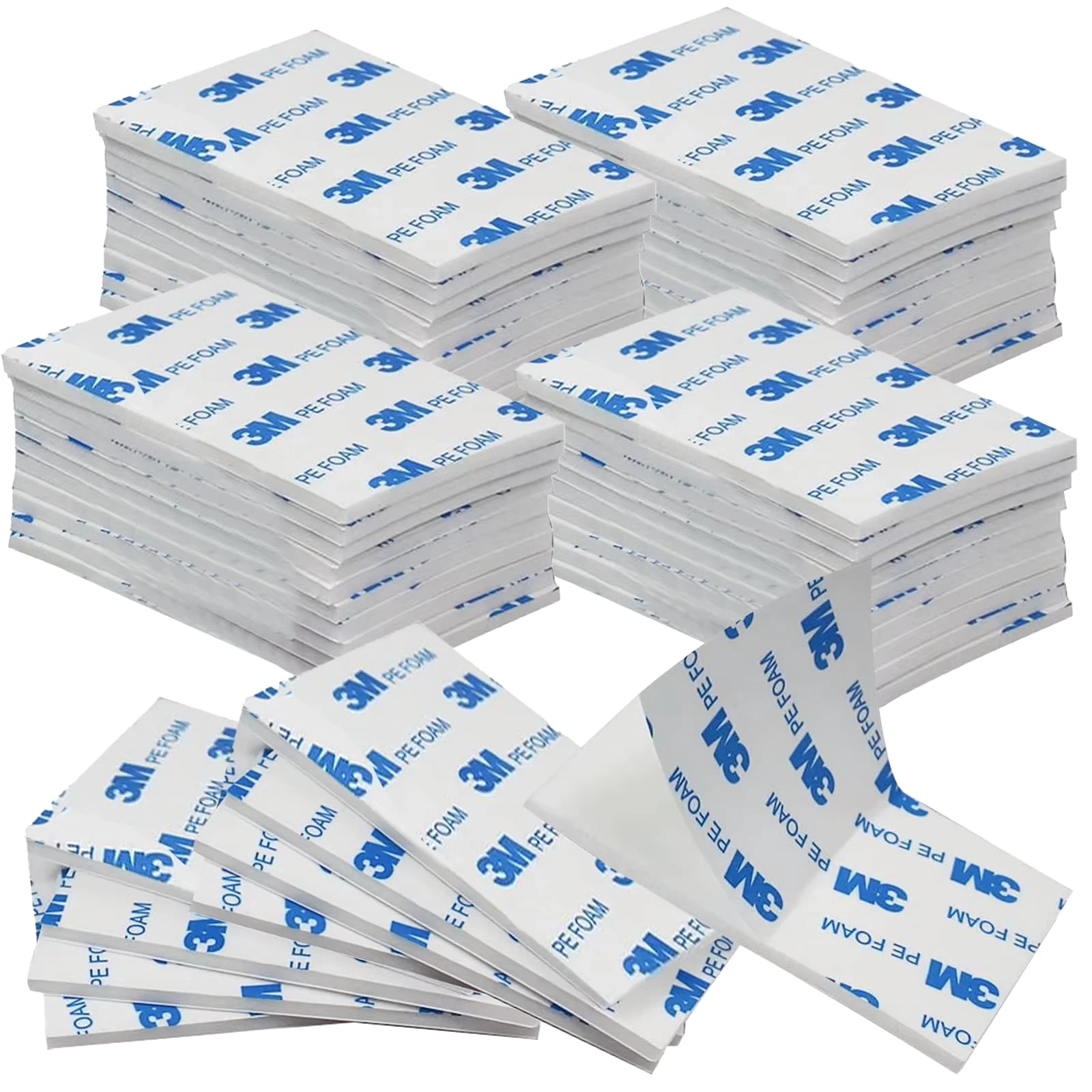 QILUCKY 50pcs Double Sided Sticky Tape 3mm Thickness, Heavy Duty Strong Mounting Adhesive Foam Pads, Waterproof Rectangle, White, 50x30mm