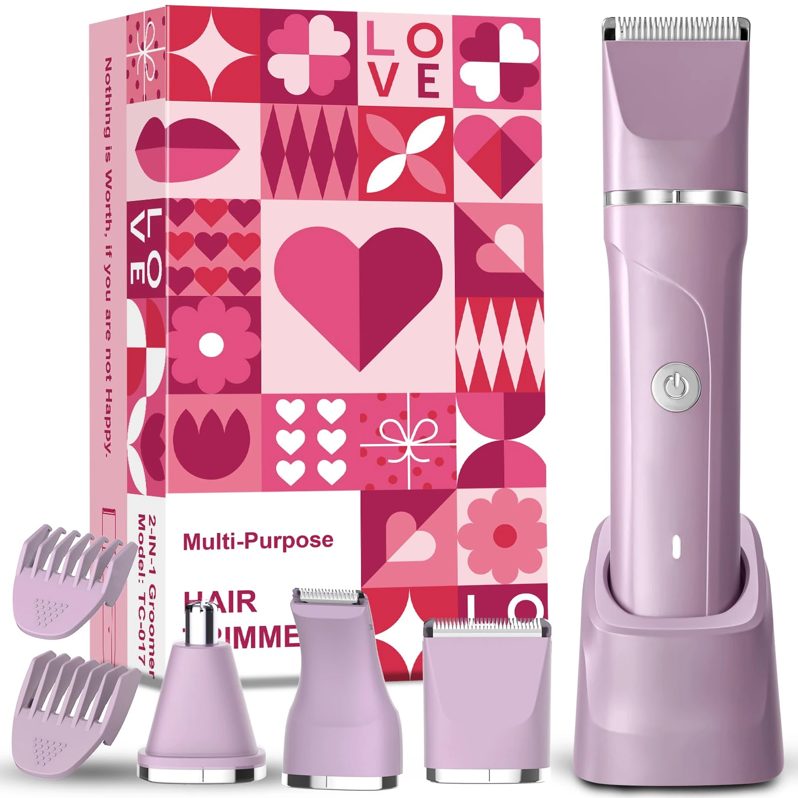 Bikini Trimmer Women Lady Shavers for Women Body Hair Trimmer for Bikinis Legs Pubic Hair Bikinis Trimmer for Womens,Electric Shaver for Womens,Ceramic Blades IPX7 Washable Head,Wet and Dry Use Purple