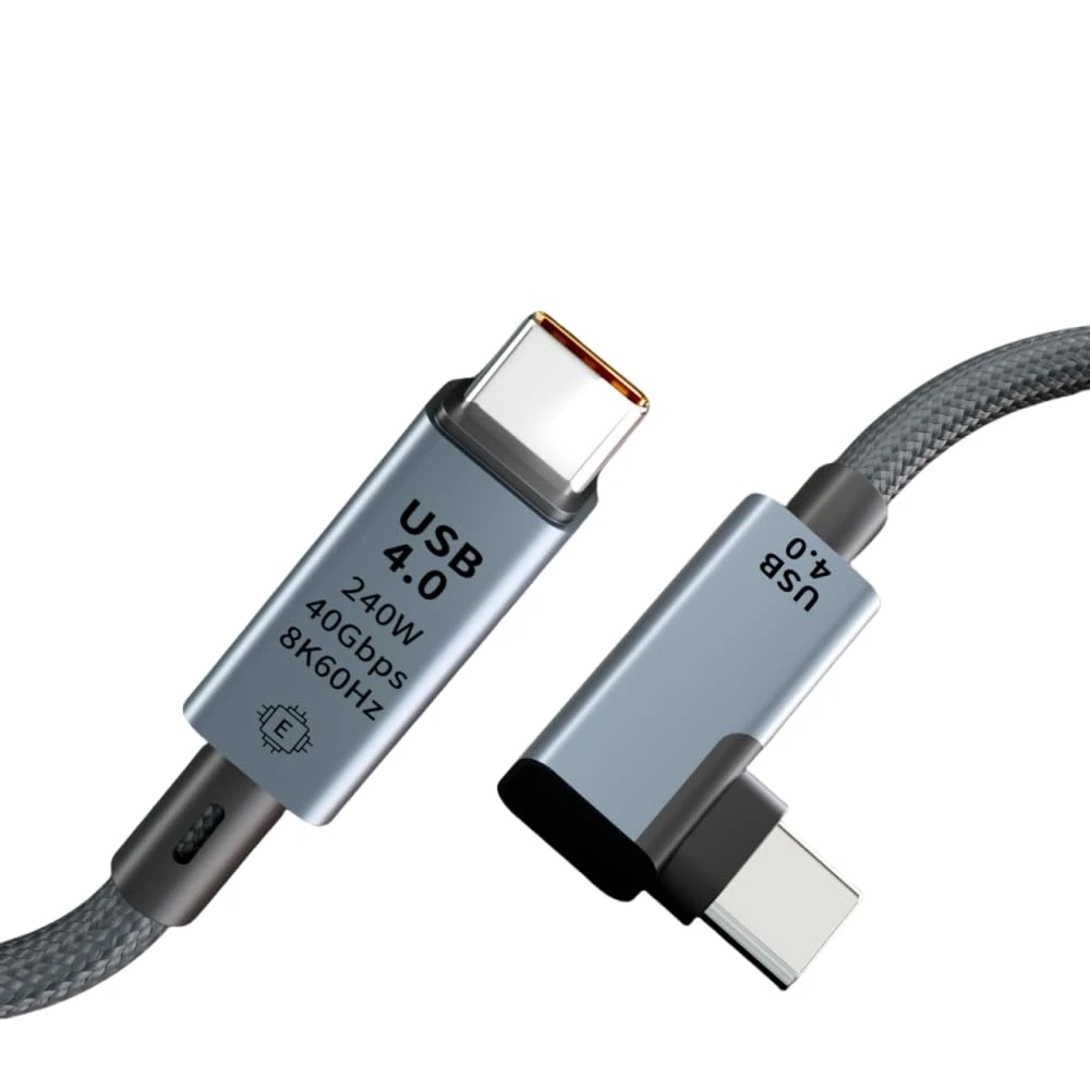 Multibao 1M 40Gbps Data Sync 8K@60Hz Display240W USB4 Type C Cable for Thunderbolt 3/4 Cable Right Angle, Compatible with iphone 16/15 Pro/15Pro Max Nexus, Huawei,LG, HTC and more