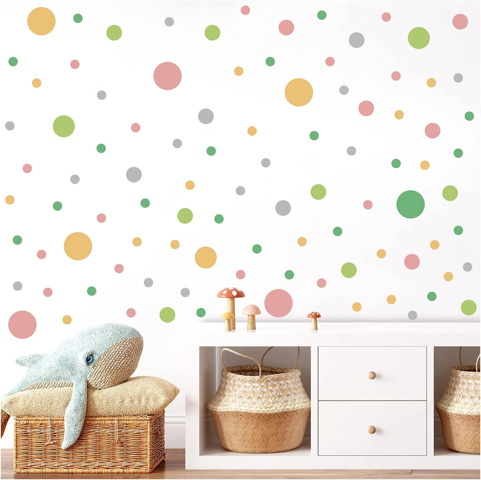 TOARTi Polka Dot Wall Stickers for Girls Bedroom Colorful Wall Art Decals Kids Nursery Decor Dot for Bedroom Living Room Decoration Kids Room Baby Wall Decals 80Pcs