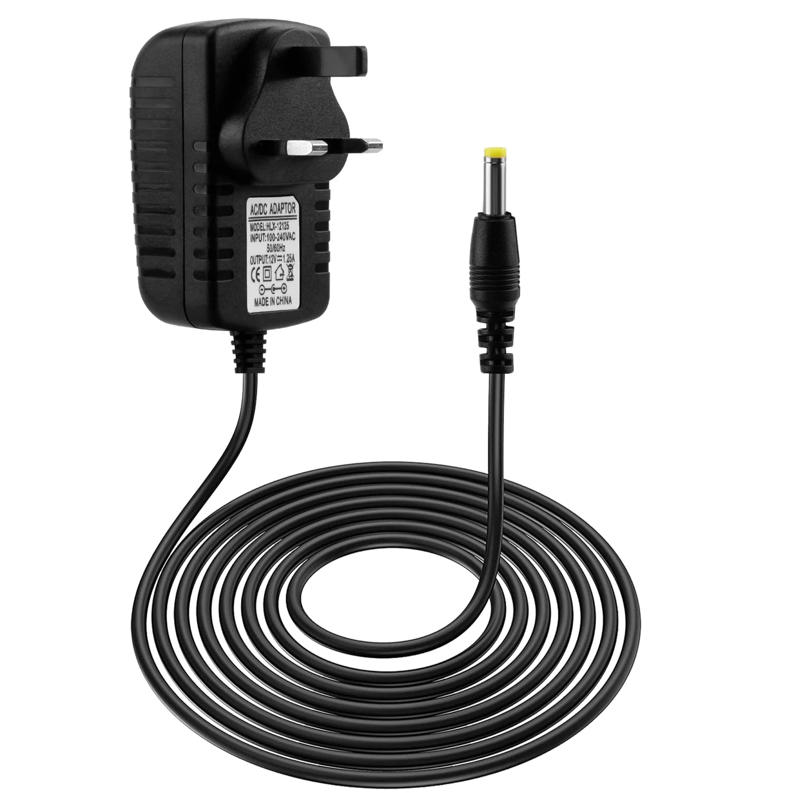 12V 1.25A 15W Power Supply Charger, Compatible with Echo Dot (3rd/5rd/4th/1st Gen) 4.0 * 1.7mm Power Cable, Echo Dot with Clock Kids Edition Fire TV Cube Adapter Charging Cord