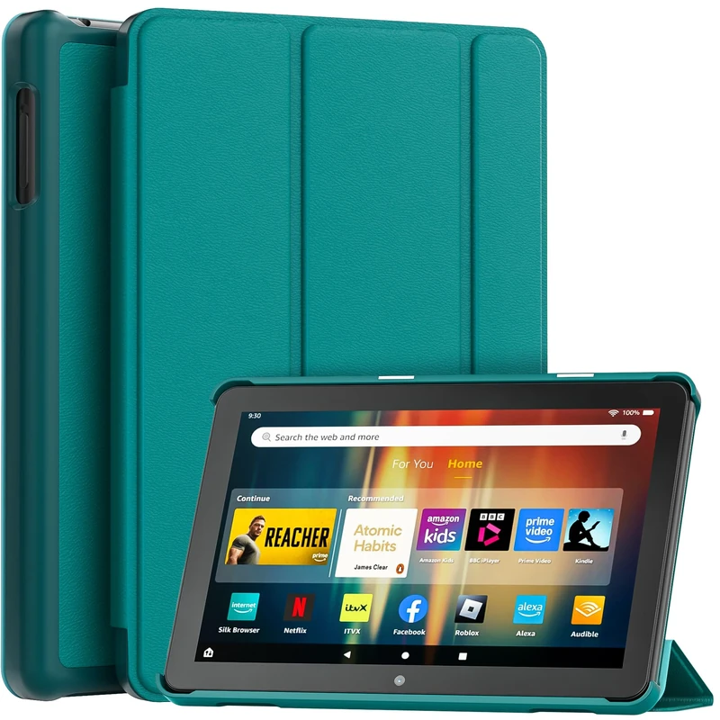 Fire HD 8 Tablet Case (12th/10th Gen, 2024/2022/2020), Not Fit Samsung TCL, TrendGate Slim Light Smart Trifold Stand PU Lether Cover with Auto Wake/Sleep for Fire HD 8/Plus/Kids/Pro Tablet - Emerald