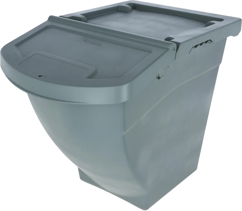 Kerbl Stackable Food Box with Lid - 40 Litres (Dimensions 57.8 x 39 x 34.5 cm, Weight 0.22 kg, Grey, Plastic) 3210252