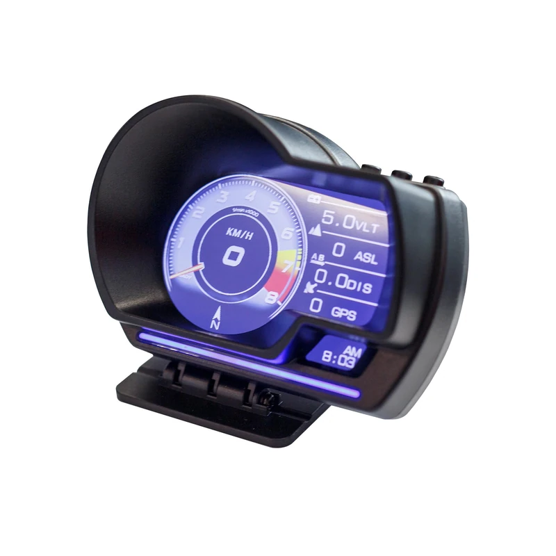 Simoni Racing HUD6 - Digital Head Up Display OBDII GPS Multi-Function Car Display 7 Ports Speed Altitude Distance Dashboard Windshield Mount