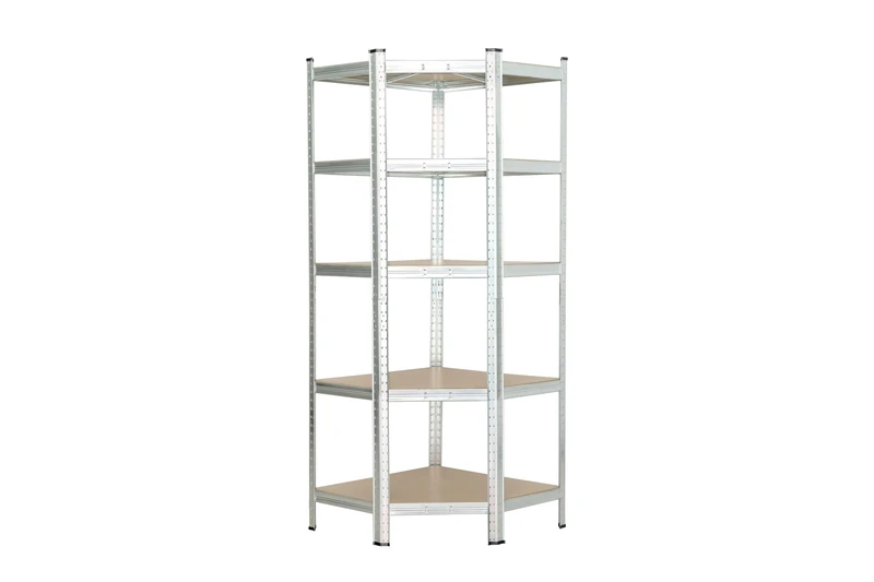 KG KITGARDEN Galvanized Steel Corner Metal Shelf with 5 MDF Shelves, 180 x 40 x 70 cm