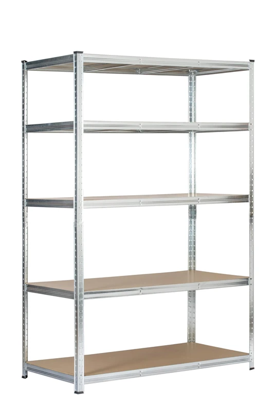 KG KITGARDEN KITHOME – Galvanised Steel Metal Storage Shelving with 5 MDF Shelves, 180 x 120 x 60 cm