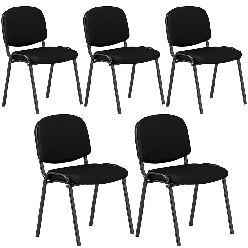CASART 5/10PCS Stackable Conference Chairs, Heavy Duty Reception Chairs with Upholstered Fabric Seat, Metal Frame Guest Chairs for Home Waiting Room Conference Room Office (5) - Image 1