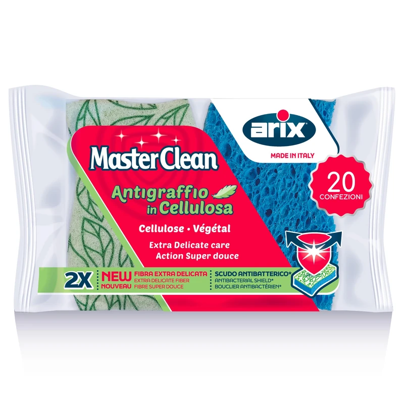 Arix Extra-Delicate Cellulose Anti-Scratch sponges, Blue, 20 Confezioni