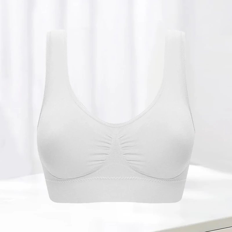 Women's Seamless Comfortable Sports Bras with Removable Pads for Active Lifestyle, White, XX-Large