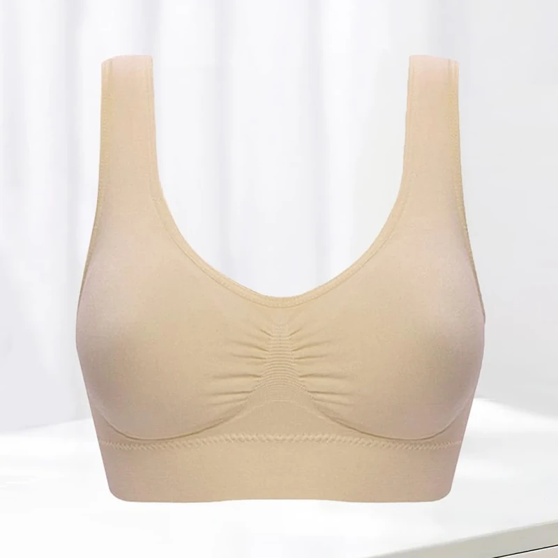 Women's Seamless Comfortable Sports Bras with Removable Pads for Active Lifestyle, Skin, Medium