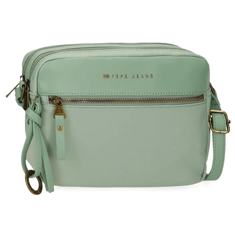 Pepe Jeans Joumma Bags Women's Morgan Bags and Travel Accessories, Beige, Black, Green Faux Leather, Green, One Size, Double Crossbody Bag
