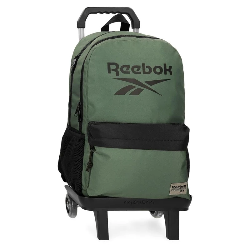 Reebok Darwin School Backpack with Trolley, Green, 31 x 44 x 15 cm, Polyester by Joumma Bags