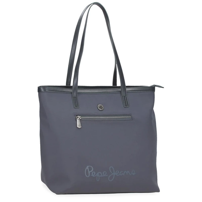 Pepe Jeans Corin Laptop Tote Bag 15.6 Inch Grey 34X32X14 cms Polyester and PU by Joumma Bags, grey, One Size, Tote Bag