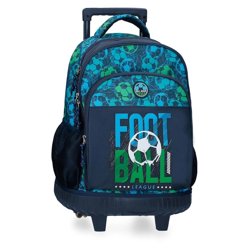 ROLL ROAD Joumma GOL Backpack Compact 2 Wheels Black 32x43x21cm Polyester 28.9L, Black/White, One Size, Compact Backpack 2 Wheels