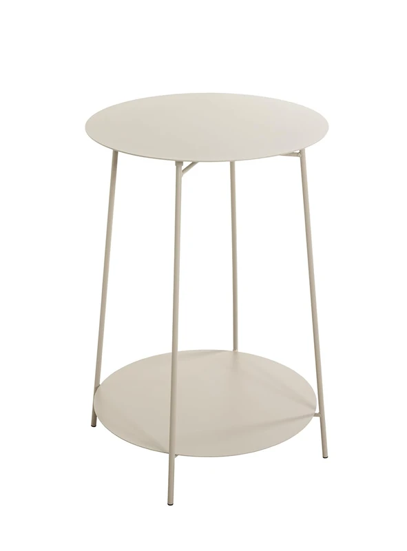 HAKU Moebel Side Table - Modern Cashmere Grey Metal Table