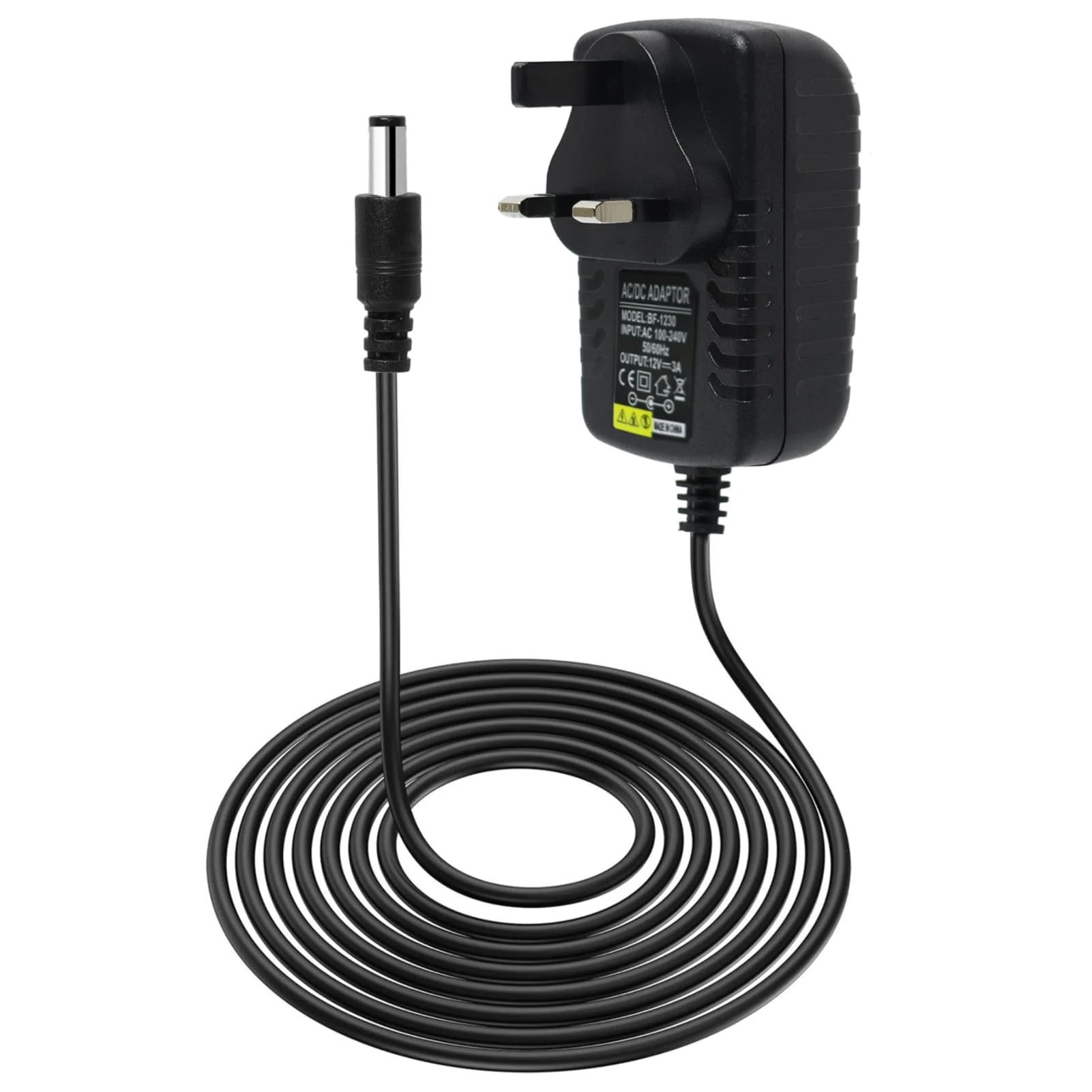 12V 3A Power Adapter UK Plug, AC 100-240V to DC 12V Power Supply, 5.5mm x 2.1mm Jack, for LED Strip Lights, CCTV Cameras, ADSL Modems, Routers & More - Reliable Power for Home & Office Devices