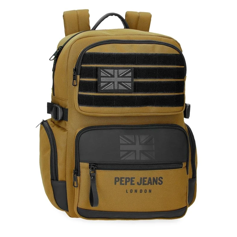 Pepe Jeans Joumma Bags Bromley Rucksacks, Cabin Backpacks, Polyester, Various Sizes, Black, Green, Red, Grey, Polyester, ochre, One Size, Computer Backpack - Image 1