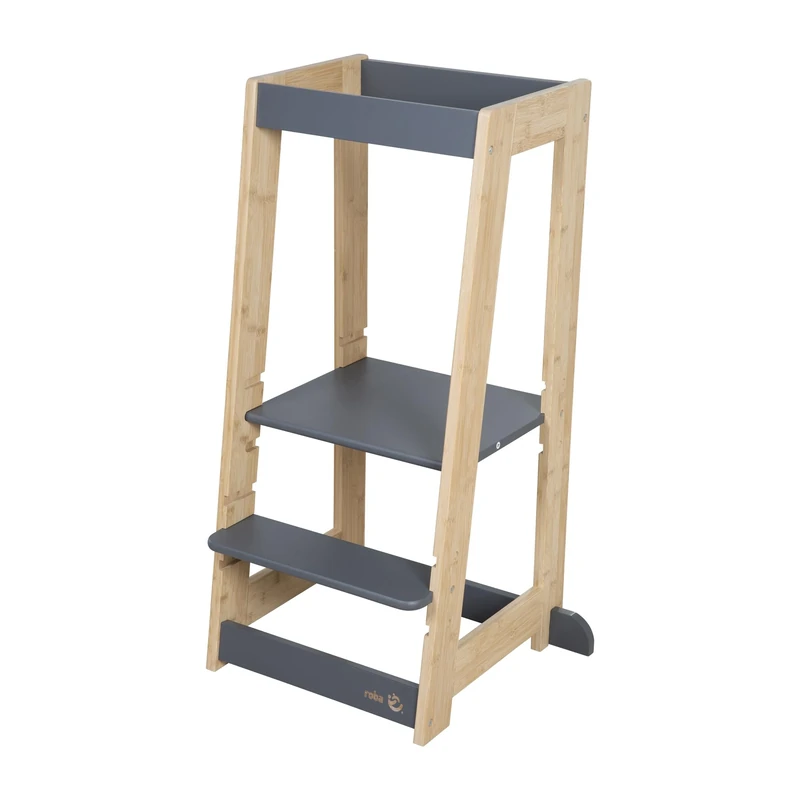 roba Learning Tower Made of Wood - Bicolor - Safe Step Stool for Kids - Ideal as a Kitchen Helper - Supports up to 80 kg - FSC®-Certified Bamboo