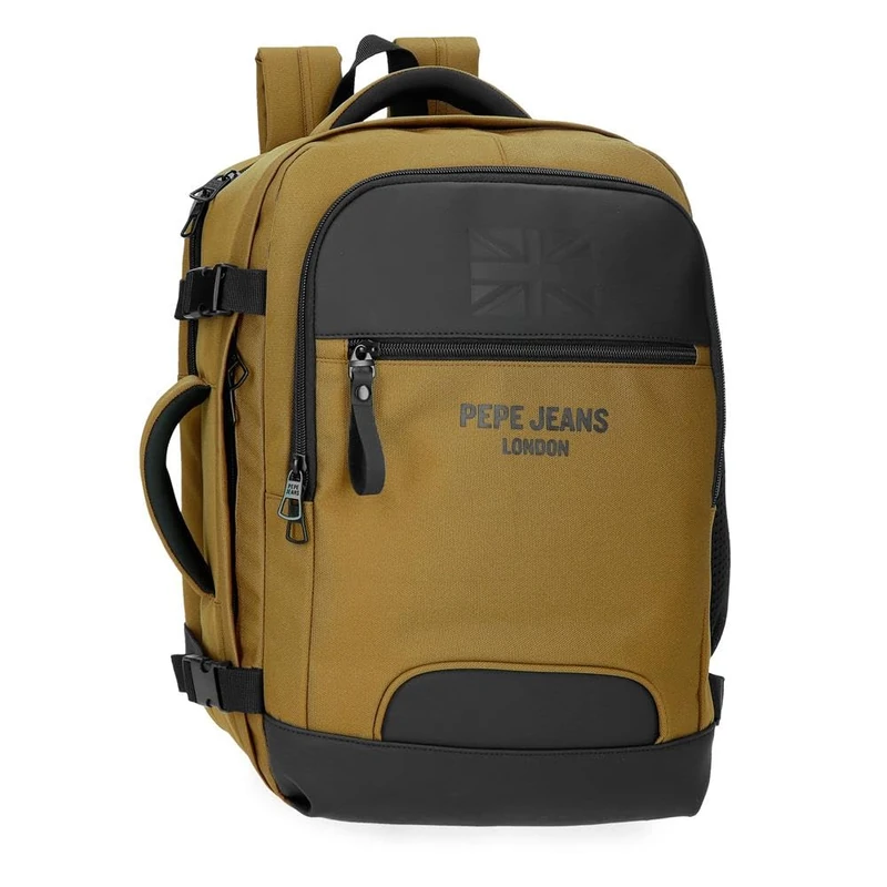 Pepe Jeans Bromley Cabin Backpack for Laptop Notebook 15.6 Inches Yellow 25x40x17cm Polyester 17L by Joumma Bags, lemon tree, One Size, Laptop Cabin Backpack