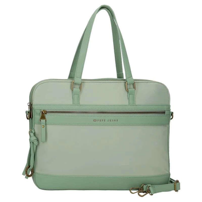 Pepe Jeans Joumma Bags Women's Morgan Bags and Travel Accessories, Beige, Black, Green Faux Leather, Green, One Size, Briefcase