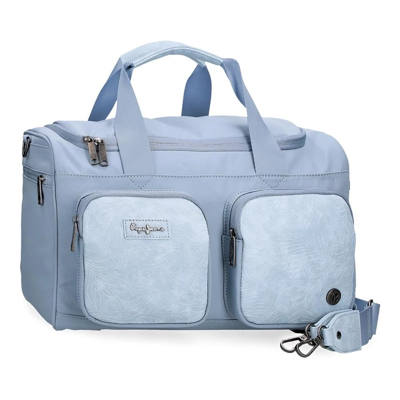 Pepe Jeans Jana Travel Bag Blue 40x25x20cm Polyester with Faux Leather Details by Joumma Bags, Blue, One Size, Travel Bag