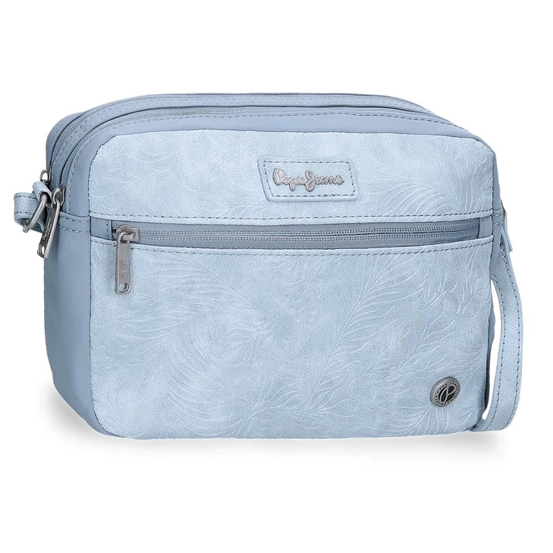 Pepe Jeans Jana Shoulder Bag Two Compartments Blue 24X16X9 cms Polyester with Faux Leather Details by Joumma Bags, Blue, One Size, Two Compartments Crossbody Bag