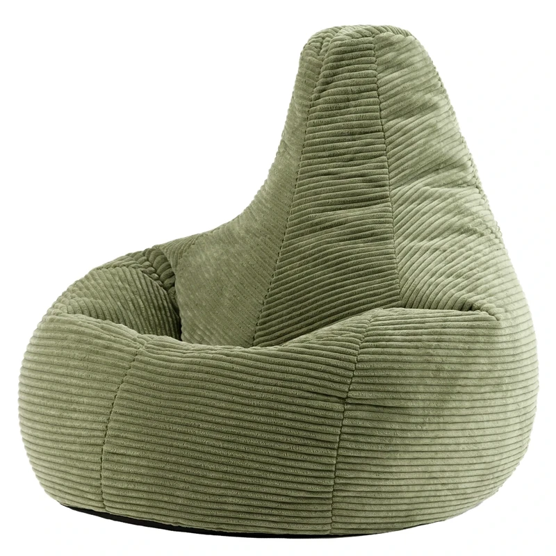 icon Dalton Cord Recliner Bean Bag, Sage Green, Large Adult Bean Bag Chair with Filling Included, Comfy Chair, Living Room Furniture, Bedroom Furniture