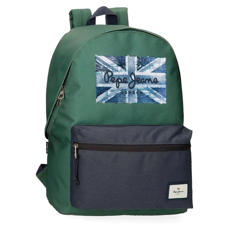 Pepe Jeans Jebb Laptop Backpack 15.6 Inch Green 31x44x17.5 cm Polyester 23.87L by Joumma Bags