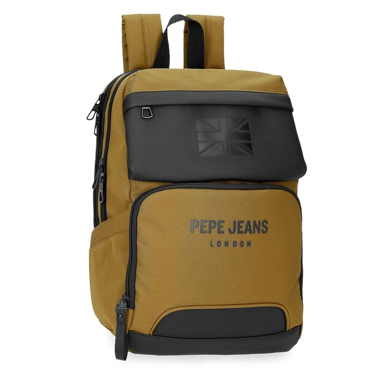 Pepe Jeans Bromley Laptop Backpack 13.3 Inch Yellow 25x37x12cm Polyester 9L by Joumma Bags, lemon tree, One Size, Laptop Backpack