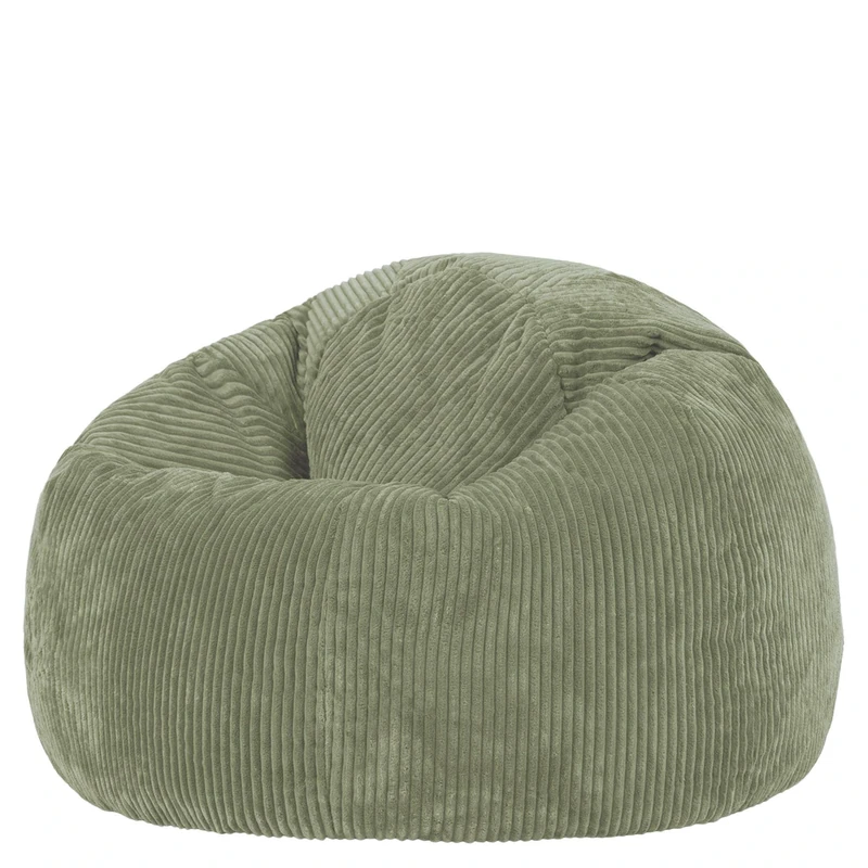 icon Kingston Cord Bean Bag, Sage Green, Large Adult Bean Bag Chair with Filling Included, Comfy Chair, Pouffe Footstool, Living Room Furniture, Bedroom Furniture