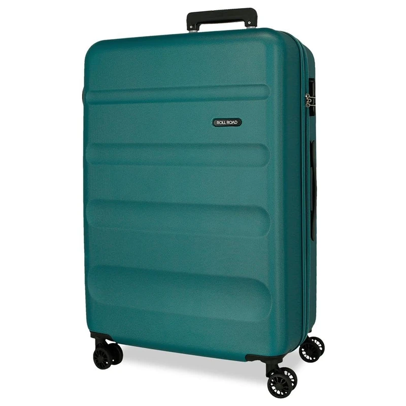 ROLL ROAD Flex Large Suitcase Green 52x75x30cm Rigid 3.95kg Combination Lock Side ABS 3.95kg 97L, Green, One Size, Large Suitcase