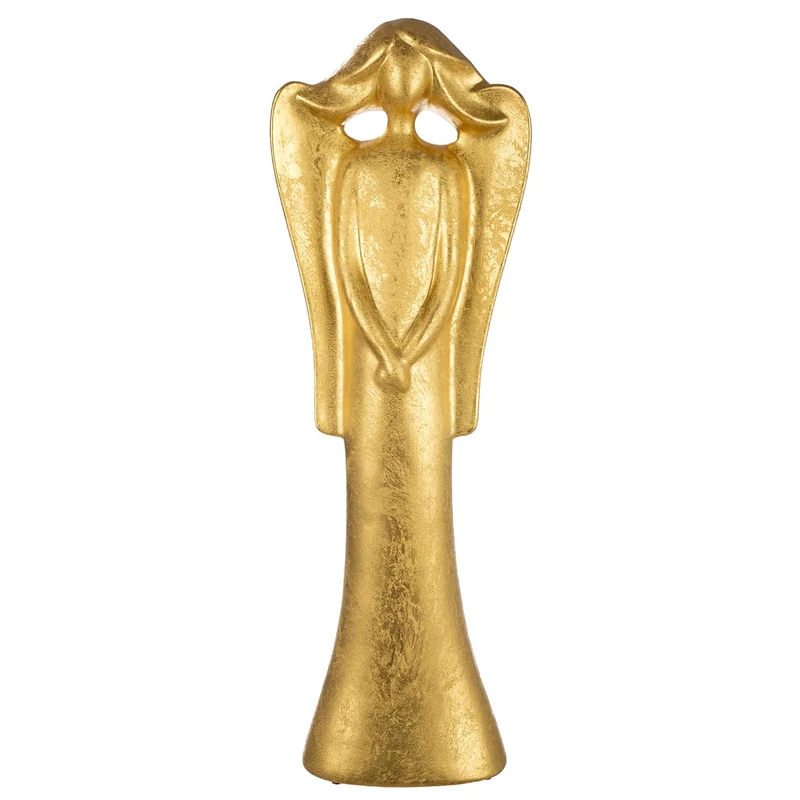 GILDE Figurine Cecilia - Ceramic Angel - Matte Gold - Height 71 cm - Decoration - Gift - Home Accessory - Angel Statue