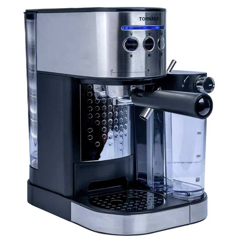 Tornado MACHINE À EXPRESSO AUTOMATIQUE TCM-14125, 15 BARS, 1,2 L, NOIR ET ACIER INOXYDABLE