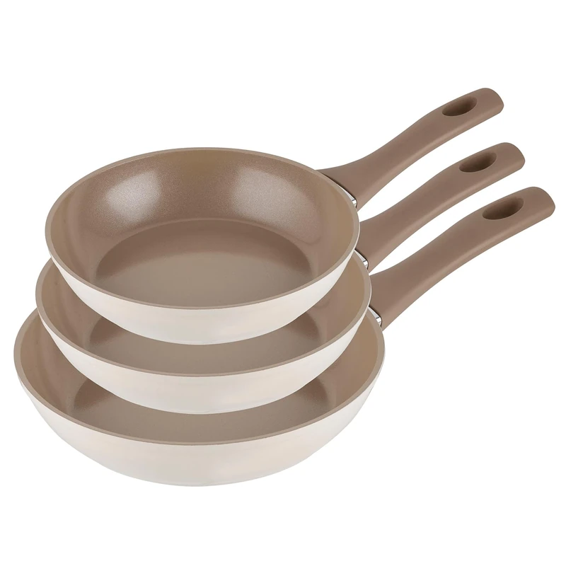 Florina LUCIDA Stainless Steel Frying Pans Set | 20 CM, 24 CM, 28 CM | 3-Piece | 3-ply Construction | Aluminium Core | Oven-Safe | Ergonomic Handle | Mirror Gloss | All Cookers
